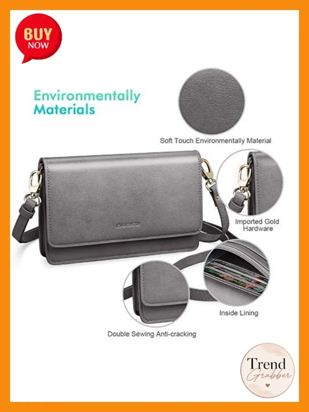 Crossbody Cellphone Purse Wallet with RFID Blocking Card Slots Straps Wristlet